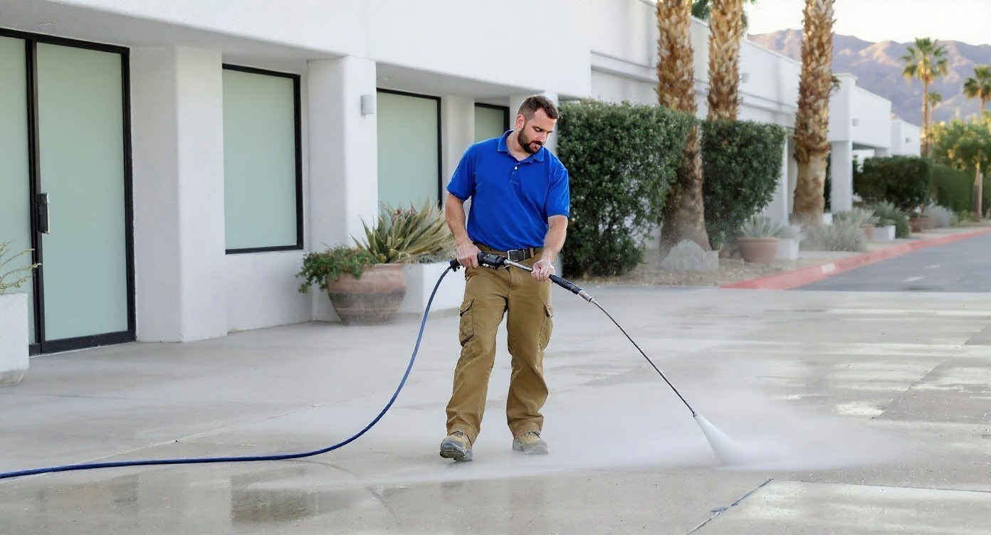 Commercial pressure washing in the Coachella Valley