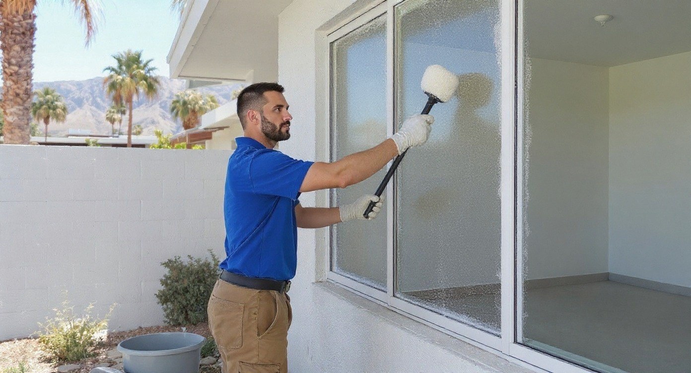 Sparkling clean Palm Springs home exterior